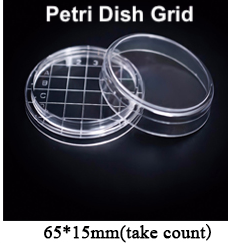 QCI-16025-2EQ Placa de Petri de Contacto Estéril desechable 65x15mm (grid numbers) (20 pcs/bag-Box of 1000)